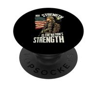 Citation Patriotique Her Strength is The Nation's Strength PopSockets PopGrip Adhésif