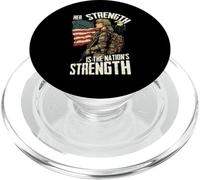 Citation Patriotique Her Strength is The Nation's Strength PopSockets PopGrip pour MagSafe