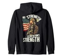 Citation Patriotique Her Strength is The Nation's Strength Sweat à Capuche