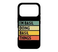 Citation personnalisée Humoristique I'm Basil Doing Basil Things Coque pour iPhone 17 Pro