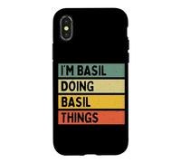 Citation personnalisée Humoristique I'm Basil Doing Basil Things Coque pour iPhone X/XS