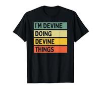 Citation personnalisée Humoristique I'm Devine Doing Devine Things T-Shirt Graphique avec Valeur, Homme, Noir, M
