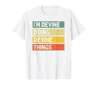 Citation personnalisée Humoristique I'm Devine Doing Devine Things T-Shirt Graphique avec Valeur, Homme, Blanc, S