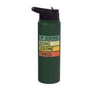 Citation personnalisée humoristique I'm Jerome Doing Jerome Things Stainless Steel Insulated Water Bottle