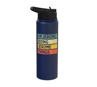 Citation personnalisée humoristique I'm Jerome Doing Jerome Things Stainless Steel Insulated Water Bottle