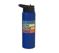 Citation personnalisée humoristique I'm Jerome Doing Jerome Things Stainless Steel Insulated Water Bottle