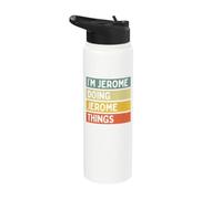 Citation personnalisée humoristique I'm Jerome Doing Jerome Things Stainless Steel Insulated Water Bottle