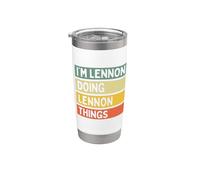 Citation personnalisée humoristique I'm Lennon Doing Lennon Things Gobelet isotherme en acier inoxydable double paroi