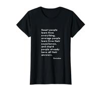 Citation philosophique Socrate pour étudiants, professeurs, penseurs T-Shirt Graphique avec Valeur, Femme, Noir, XL
