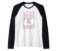 Citation Positive de Lapin Mignon « Stay Hoptimistic » Manche Raglan