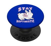 Citation Positive de Lapin Mignon « Stay Hoptimistic » PopSockets PopGrip Adhésif