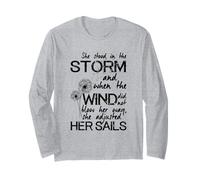 Citation Positive inspirante « She Stood in The Storm » pour l'espoir Manche Longue