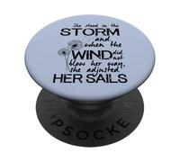 Citation positive inspirante « She Stood in the Storm » pour l'espoir PopSockets PopGrip Adhésif