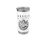 Citation protectrice Angels Watching Over Us Gobelet isotherme en acier inoxydable double paroi