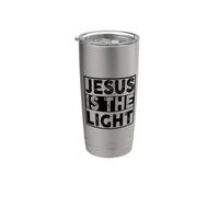 Citation religieuse du christianisme Jésus est la lumière Gobelet isotherme en acier inoxydable double paroi