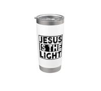 Citation religieuse du christianisme Jésus est la lumière Gobelet isotherme en acier inoxydable double paroi