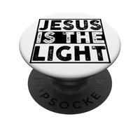 Citation Religieuse du christianisme Jésus est la lumière PopSockets PopGrip Adhésif