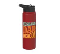 Citation religieuse du père catholique mari papa diacre chrétien Stainless Steel Insulated Water Bottle
