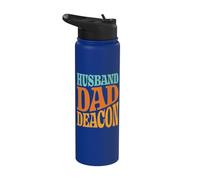 Citation religieuse du père catholique mari papa diacre chrétien Stainless Steel Insulated Water Bottle
