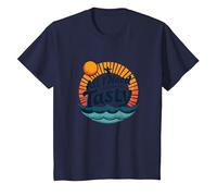 Citation rétro « All I Need are Some Tasty Waves » T-Shirt, Enfant, Bleu Marine, 8 Ans