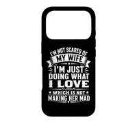 Citation rétro avec Inscription « I'm Not Scared of My Wife » Coque pour iPhone 17 Pro