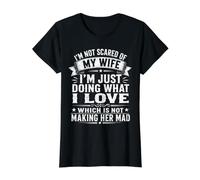 Citation rétro avec Inscription « I'm Not Scared of My Wife » T-Shirt Graphique avec Valeur