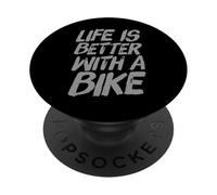 Citation rétro drôle de Motard « Life is Better with A Bike » PopSockets PopGrip Adhésif