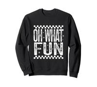 Citation rétro « Merry Christmas Oh What Fun » à Carreaux Sweatshirt