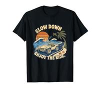 Citation rétro Slow Down Enjoy The Ride Road Trip T-Shirt Graphique avec Valeur