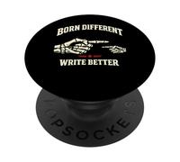 Citation rétro Squelette pour auteurs journalistes PopSockets PopGrip Adhésif