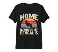 Citation rétro Sunset Home is Where My Bengal is T-Shirt Haut de Gamme