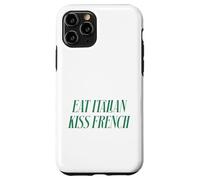 Citation Romantique Humoristique en français avec Inscription « Eat Italian Kiss » Coque pour iPhone 11 Pro