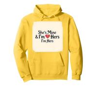 Citation Romantique « I Heart My Girlfriend : She's Mine & I'm Hers » Sweat à Capuche, Unisexe pour Adultes, Citron, XL
