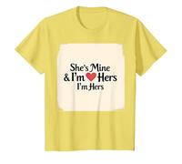 Citation Romantique « I Heart My Girlfriend : She's Mine & I'm Hers » T-Shirt, Enfant, Citron, 10 Ans