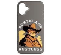 Citation Rustique et agitée Style de Vie Occidental rétro Cowboy Coque pour iPhone 16 Plus