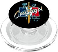 Citation Sainte Jeanne d'arc Courage catholique Sainte France PopSockets PopGrip pour MagSafe