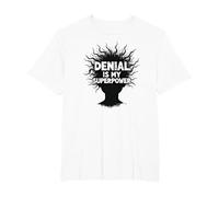 Citation Sarcastique Amusante It's Fine Denial is My Superpower T-Shirt, Homme Grandes Tailles, Blanc, 2X Tall