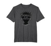 Citation Sarcastique Amusante It's Fine Denial is My Superpower T-Shirt, Homme Grandes Tailles, Chiné Foncé, 3X Tall