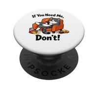 Citation Sarcastique des introvertis avec Chat « If You Need Me Don't Funny » PopSockets PopGrip Adhésif