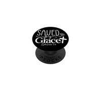 Citation spirituelle inspirante 'Sauvé par la Grâce' PopSockets PopGrip Adhésif