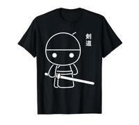 Citation Sport épée Ninja Art Martial samouraï 剣道 Kendo T-Shirt Graphique avec Valeur, Homme, Noir, XL