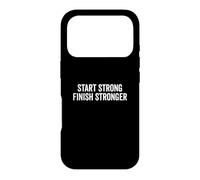 Citation Start Strong Finish Stronger Motivation Coque pour iPhone 17 Pro