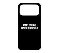 Citation Start Strong Finish Stronger Motivation Coque pour iPhone 17 Pro Max