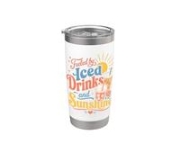 Citation Summer Vibes pour amateurs de café glacés Gobelet isotherme en acier inoxydable double paroi