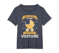 Citation sur l'éducation des Enfants pour Un Nouveau Papa T-Shirt, Femme Grandes Tailles, Bleu Chiné, 1X