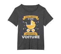 Citation sur l'éducation des Enfants pour Un Nouveau Papa T-Shirt, Femme Grandes Tailles, Chiné Foncé, 2X