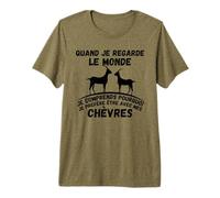 Citation sur Les chèvres, Je préfère être avec Mes chèvres T-Shirt Haut de Gamme