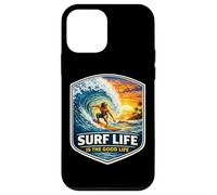 Citation Surf Life is The Good Life Surfer Surf Ocean Waves Coque pour iPhone 12 Mini