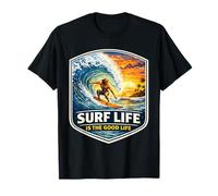 Citation Surf Life is The Good Life Surfer Surf Ocean Waves T-Shirt