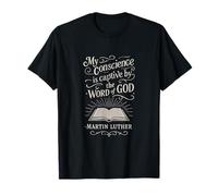 Citation théologique réformée Martin Luther Bible Scripture Design T-Shirt